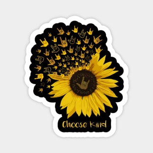 Choose Kind Sunflower-American Sign Language Magnet