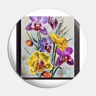 Orchids on canvas Pin