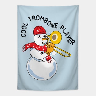 Cool Trombone Snowman Tapestry