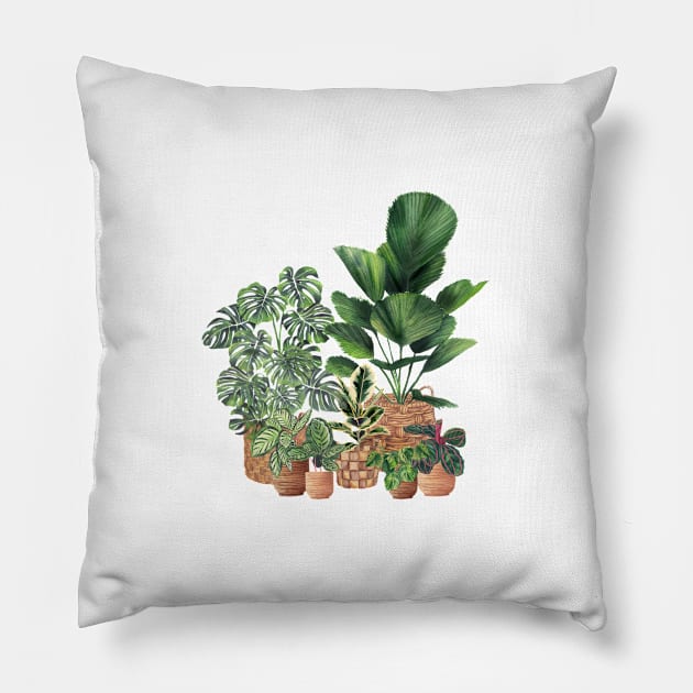 House Plants Art Pillow by gusstvaraonica