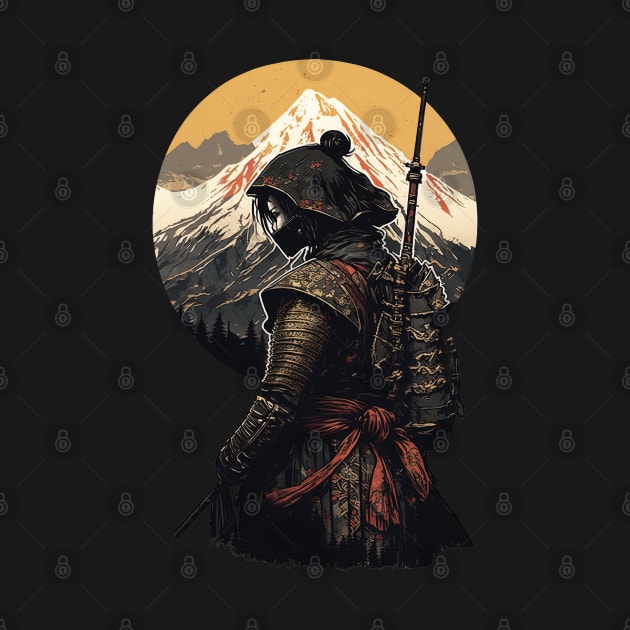 Warrior Spirit: Female Samurai Ninja in the Mountains by RailoImage