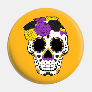 NonBinary | NB Pride - SugarSkulls Dia de los Muertos Pin