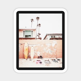 Coastal, Surfing board, Palms, Beach art Sea, Ocean, Fashion art, Modern art, Wall art, Print, Minimalistic, Modern Magnet