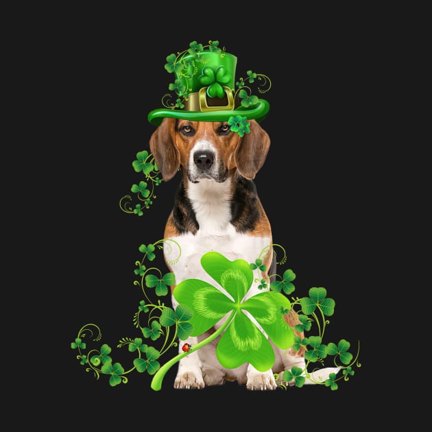 Lucky Beagle Shamrock St Patrick's Day by Brodrick Arlette Store