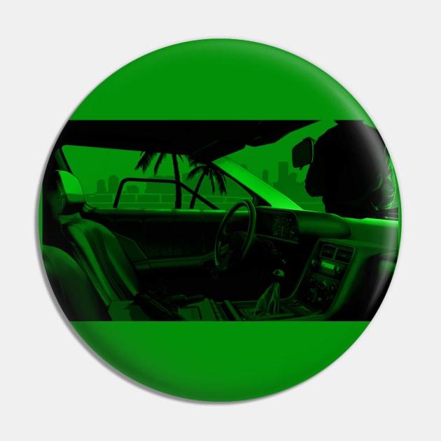 Green Sunset Pin by hrcreates