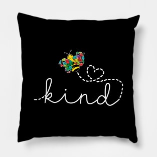 Be Kind Bee Puzzle Autism Awareness Pillow