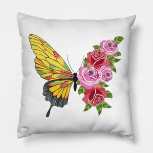 Floral Butterfly Art Pillow