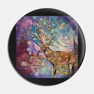 Christmas Deer, Elk Holiday snow, Christmas trees Pin