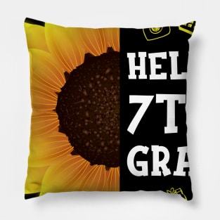 Hello Seventh Grade Shirt 7th Grade Back To School Sunflower Gift Pillow