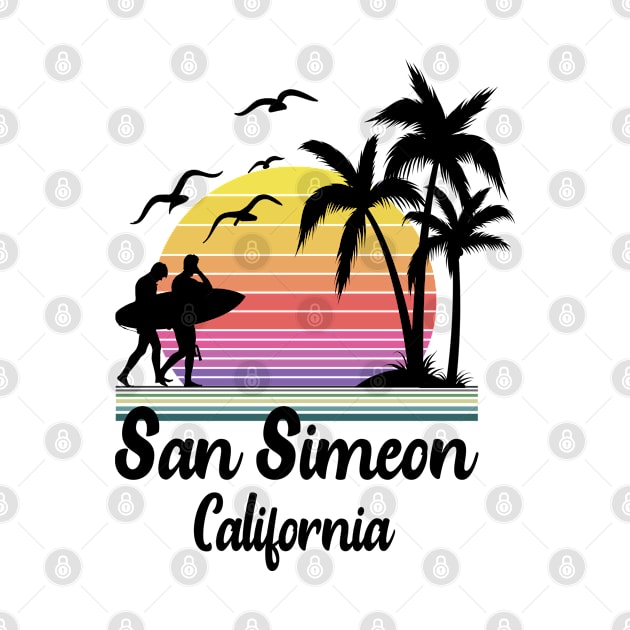 San Simeon California Seaside Retro Sunset by HomeSpirit