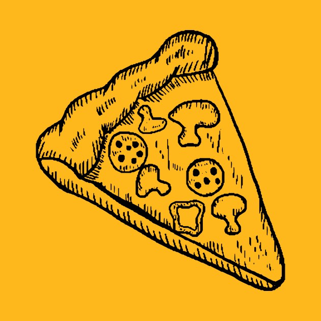 Detailed Pizza Sketch Black by InkyArt