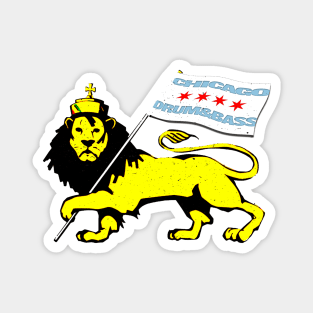 Drum and Bass Chicago Lion Magnet