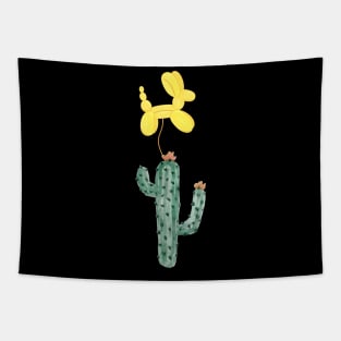 Cactus Yellow Dog Balloon Large Tapestry