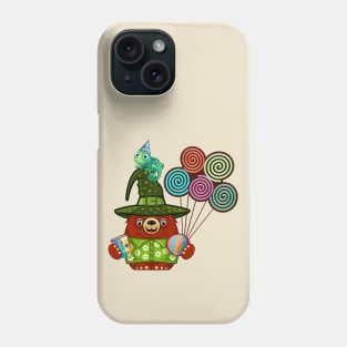 Bear and Chameleon Party Time Phone Case