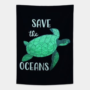 save the ocean - turtle Tapestry