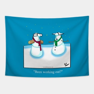 Funny Spectickles Christmas Snowman Cartoon Tapestry