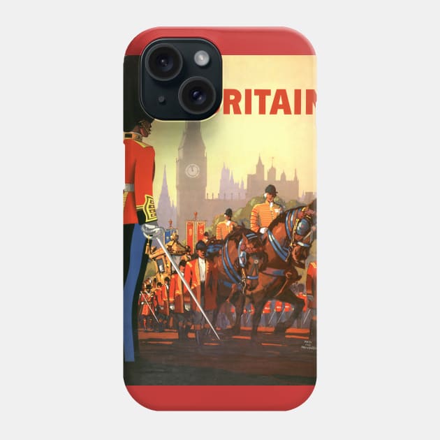 Vintage Travel Poster, the King's Guard on Horses Phone Case by MasterpieceCafe