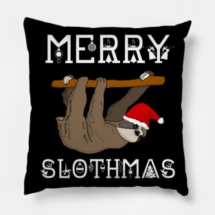 Merry Slothmas Sunny Santa Sloth Pillow