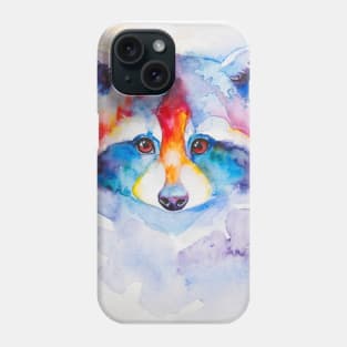 raccoon painted in watercolor Phone Case