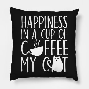 Happiness in a cup of coffee My cat Pillow