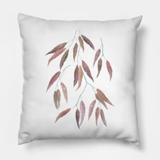 Eucalyptus leaves on marsala Pillow