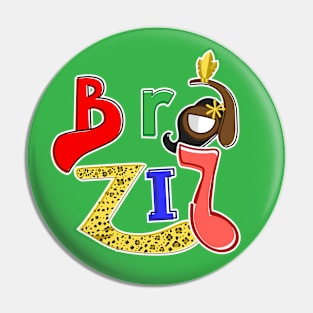 Brazil Letters Pin