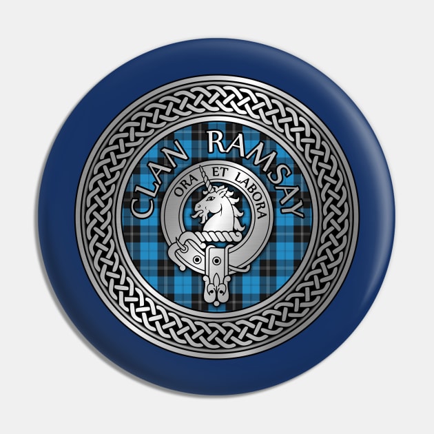 Clan Ramsay Crest & Hunting Tartan Knot Pin by Taylor'd Designs