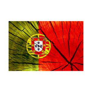 Flag of Portugal - Tree Trunk Wood T-Shirt