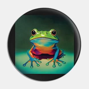 Colourful Tree Frog Art Pin