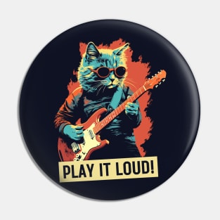 Play It Loud - rock star Cat Pin