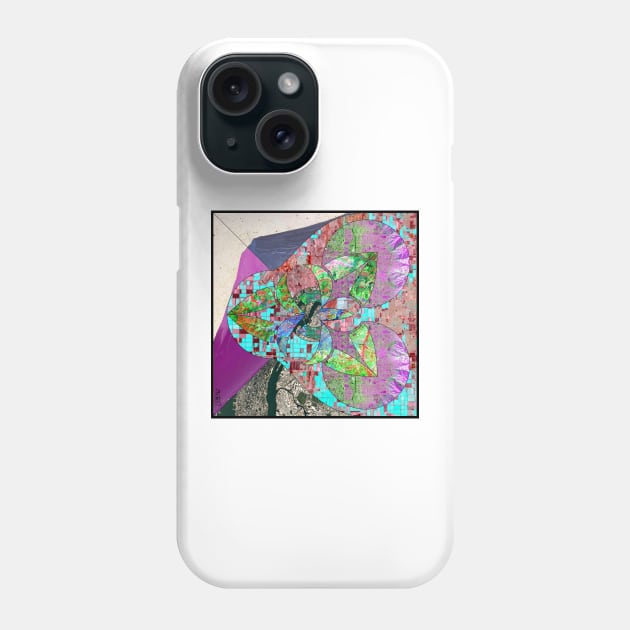 the city and the map geography art collage wallpaper Phone Case by jorge_lebeau