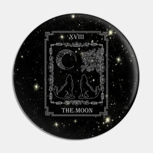 Tarot "The Moon" -silver - wolf version Pin