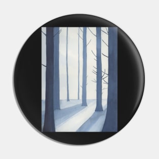 Winter Woods in Blue Pin