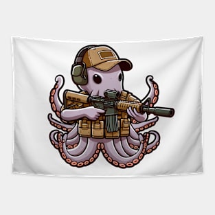 Tactical Octopus Adventure Tee: Where Intelligence Meets Style Tapestry