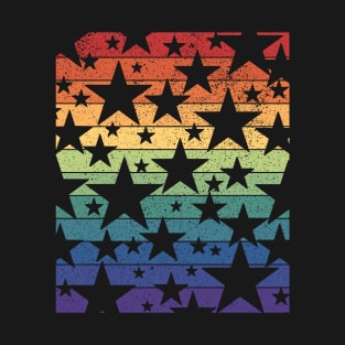 Distressed Gay Pride Stars and Bars T-Shirt
