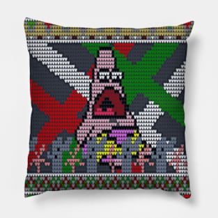 surprised patrick Ugly sweater Pillow