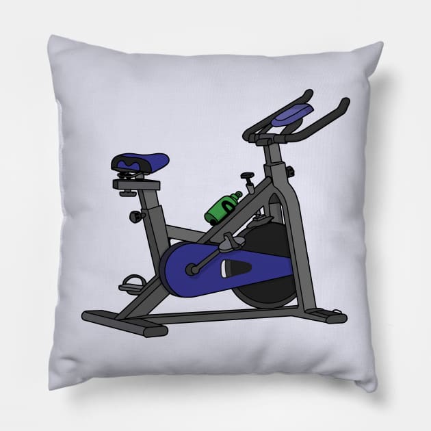 Blue Spinning Bike Pillow by DiegoCarvalho