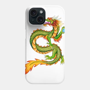 Colorful Cartoon Green Chinese Dragon Phone Case