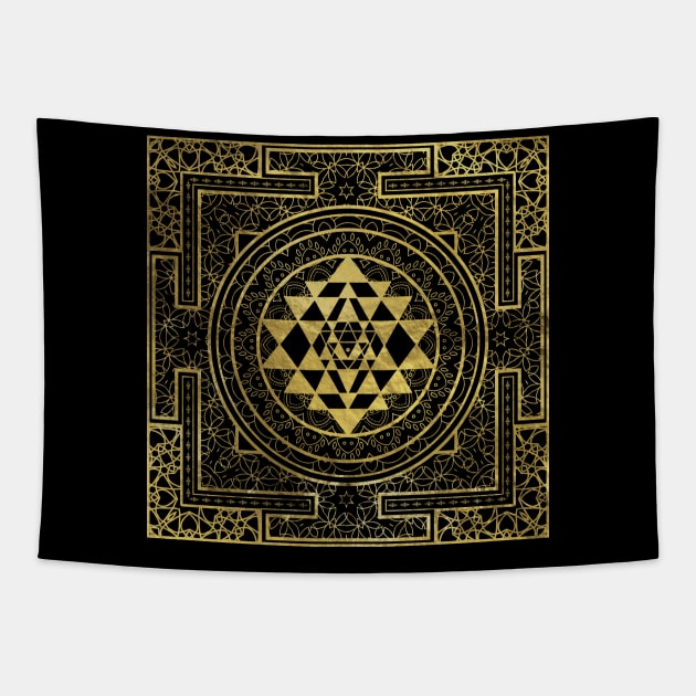 Golden Sri Yantra Sri Chakra Sri Yantra Tapestry TeePublic