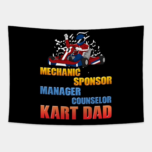 Mechanic Sponsor Manager Counselor Kart Dad Tapestry by Crazy Shirts