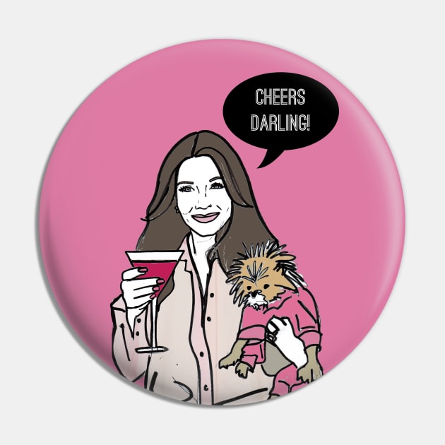 Cheers Darling Pin by Katsillustration