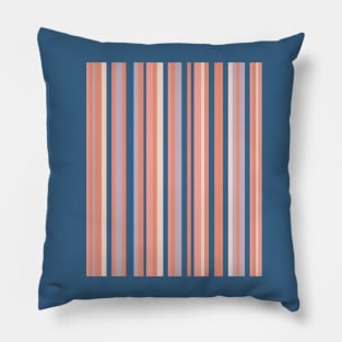 Vertical stripped design in trendy blush pink and blue tones Pillow