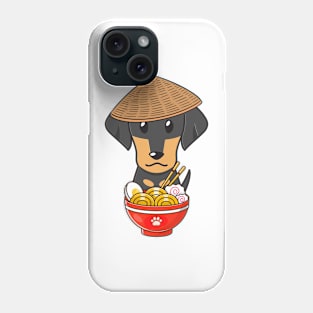 Funny Dachshund Eating Ramen Phone Case