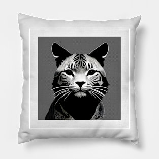 Monochrome cat portrait Pillow