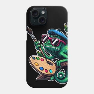 Artistic Camouflage: The Chameleon Sketch Artis Phone Case