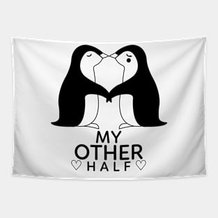 Cute Penguins Love Romance Tee Tapestry