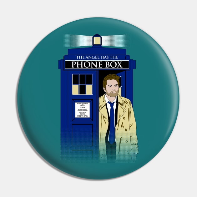 The Angel Has The Phone Box Pin by Paulychilds