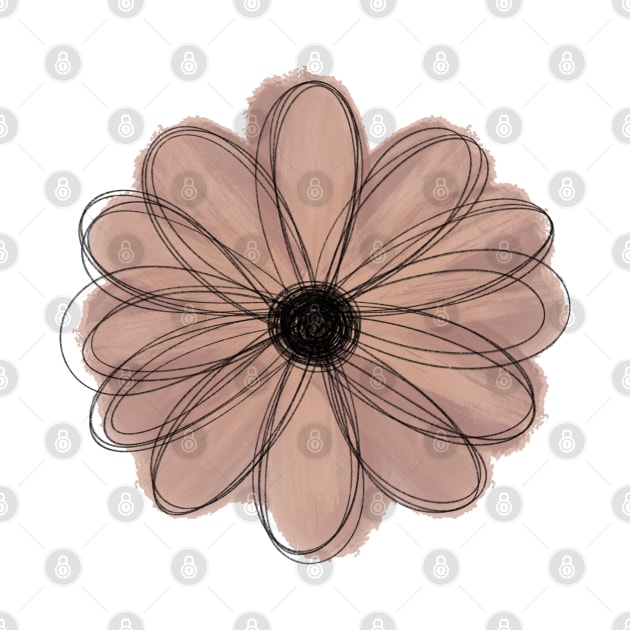 Mauve Watercolor Flower by ontheoutside