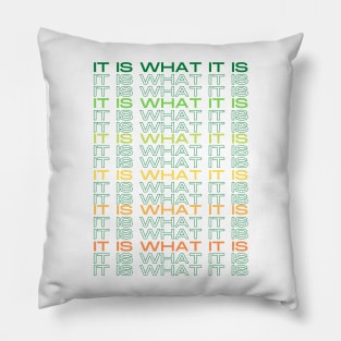 It is what it IS MultiColored green and yellow Pillow