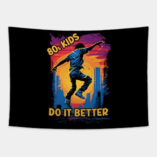 "Retro Revolution: 80s Kids Shine Bright" Tapestry